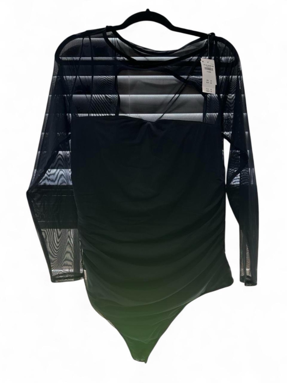 Black Sheer Long Sleeve Bodysuit